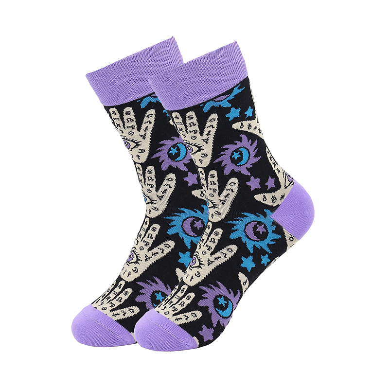 Kaus kaki pertengahan betis wanita Jacquard