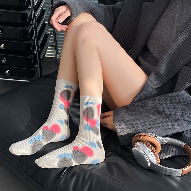 Kaus kaki polkadot warna warni