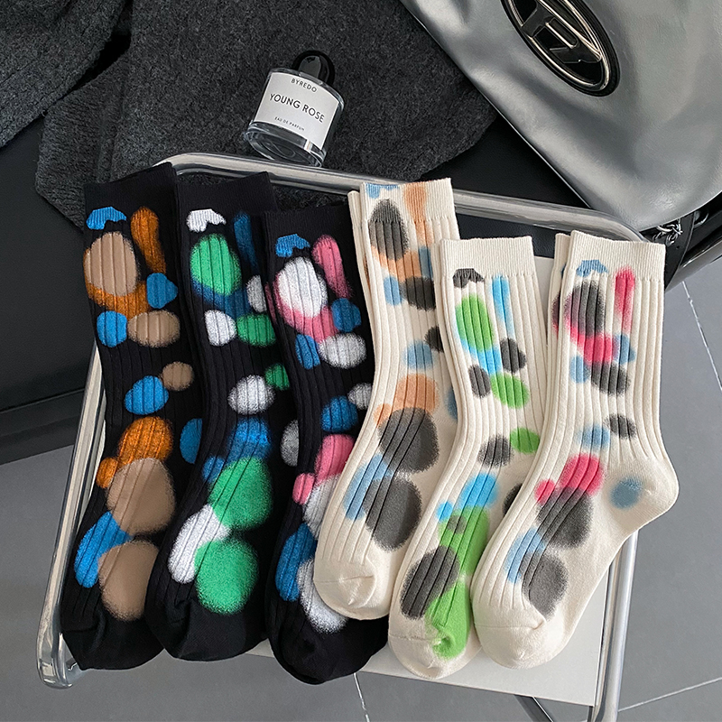 Kaus kaki polkadot warna warni