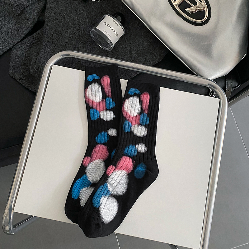 Kaus kaki polkadot warna warni