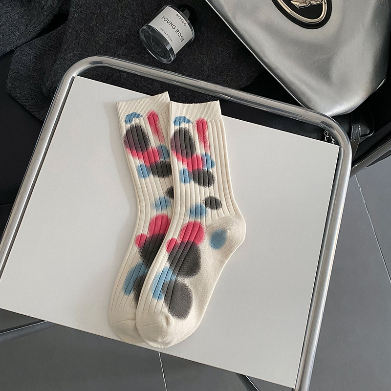 Kaus kaki polkadot warna warni