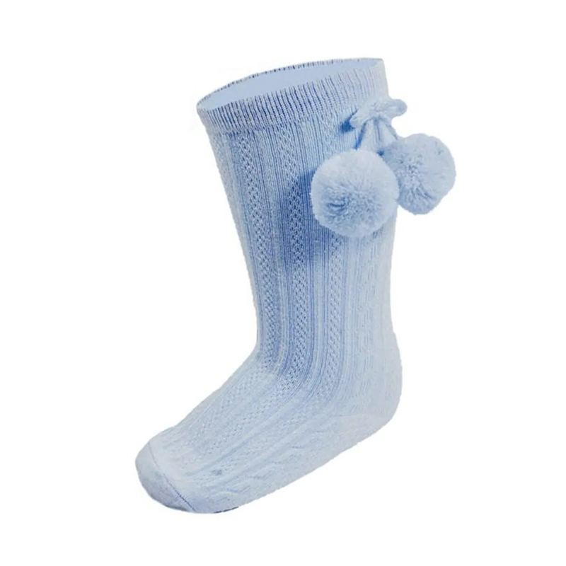 Kaus kaki bayi dengan hiasan bola bulu