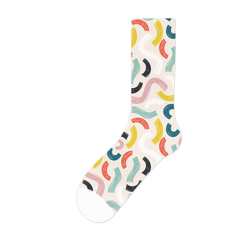 Kaus kaki cetak pelangi poliester digital 3D
