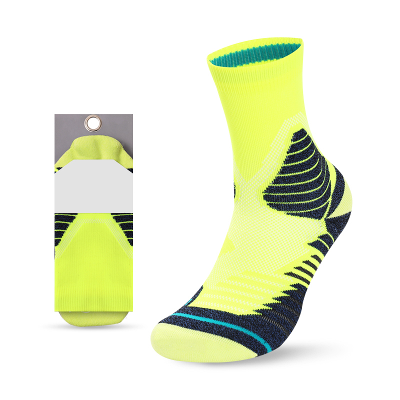Kaus kaki terry basket jacquard cerah