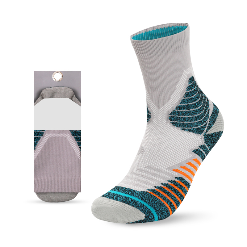 Kaus kaki terry basket jacquard cerah