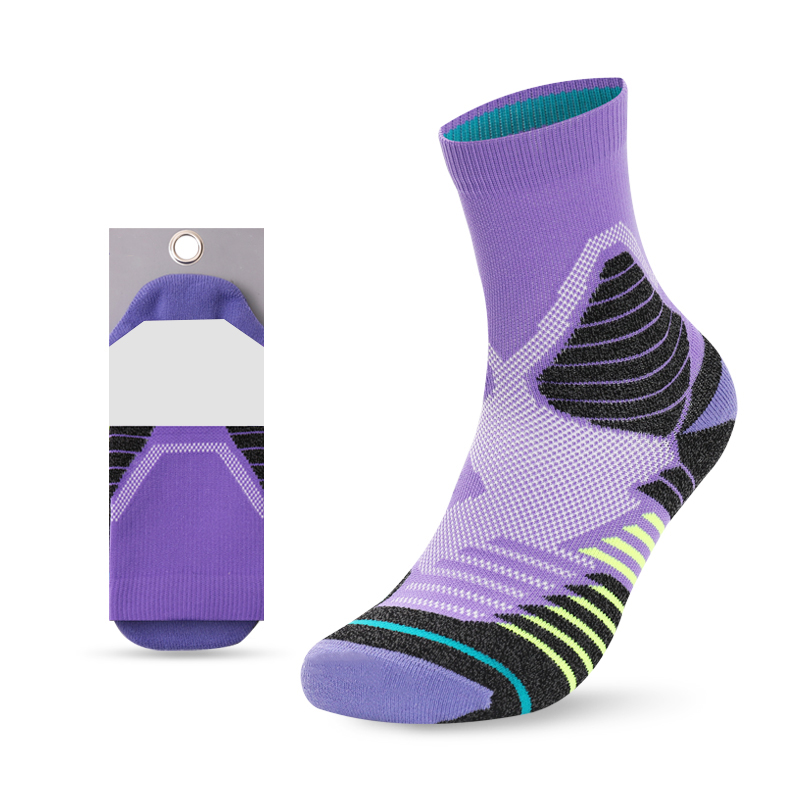 Kaus kaki terry basket jacquard cerah